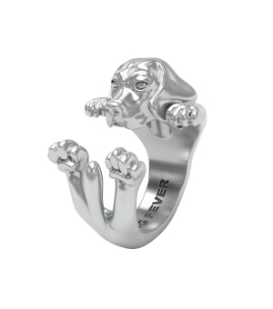 DOG FEVER - HUG RING - beagle silver hug ring