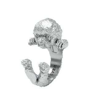 DOG FEVER - HUG RING - bichon frise silver ring